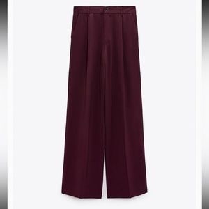 Zara plum wide leg trousers